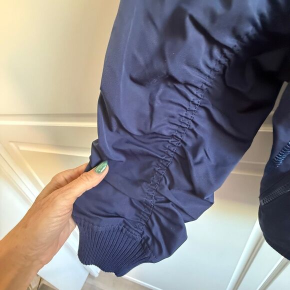 NWT Stella McCartney Girls Blue Embroidered Palm Tree Bomber Jacket in Navy blue - Picture 3 of 8